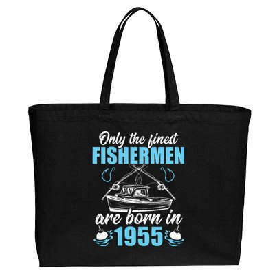 Gift For 66 Years Old 66th Birthday Fishing Fisherman 1955 Cotton Canvas Jumbo Tote