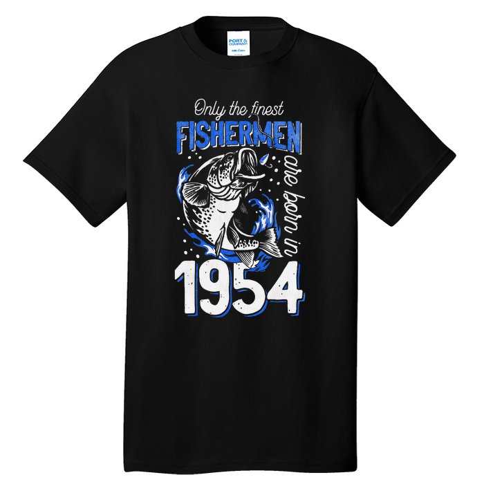 Gift For 66 Years Old Fishing Fisherman 1954 66th Birthday Tall T-Shirt