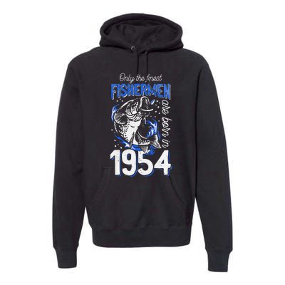 Gift For 66 Years Old Fishing Fisherman 1954 66th Birthday Premium Hoodie