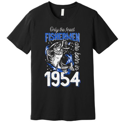 Gift For 66 Years Old Fishing Fisherman 1954 66th Birthday Premium T-Shirt