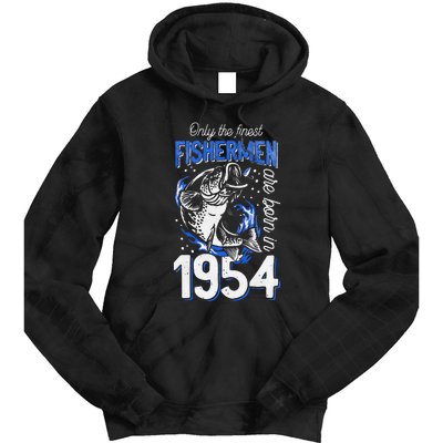 Gift For 66 Years Old Fishing Fisherman 1954 66th Birthday Tie Dye Hoodie