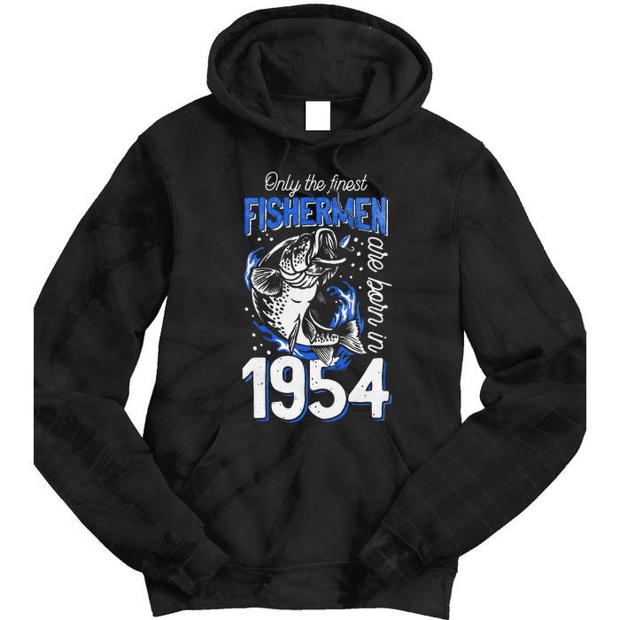 Gift For 66 Years Old Fishing Fisherman 1954 66th Birthday Tie Dye Hoodie