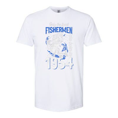 Gift For 66 Years Old Fishing Fisherman 1954 66th Birthday Softstyle CVC T-Shirt