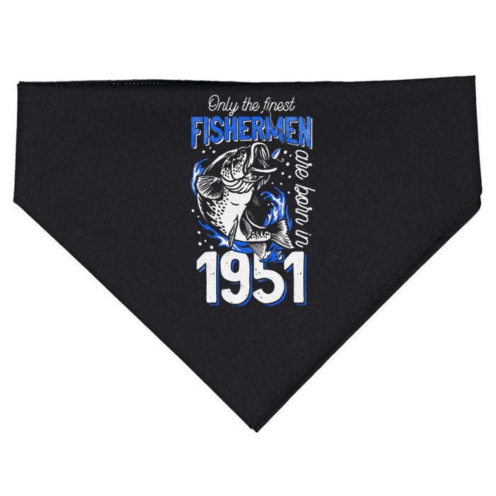 Gift For 69 Years Old Fishing Fisherman 1951 69th Birthday USA-Made Doggie Bandana