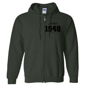 Gift for 75 Year Old 1948 Limited Edition 75th Birthday Present Full Zip Hoodie