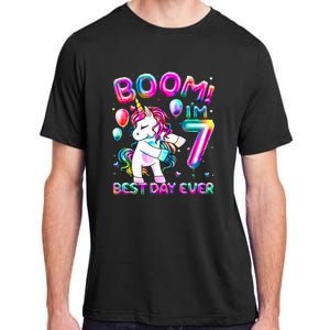 Gifts For 7th Birthday Party 7 Years Old Flossing Unicorn Adult ChromaSoft Performance T-Shirt