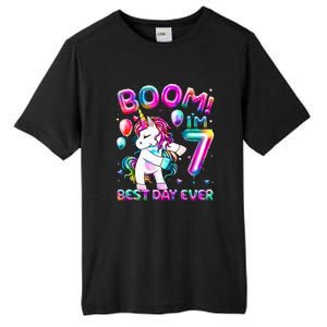 Gifts For 7th Birthday Party 7 Years Old Flossing Unicorn Tall Fusion ChromaSoft Performance T-Shirt