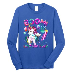 Gifts For 7th Birthday Party 7 Years Old Flossing Unicorn Long Sleeve Shirt