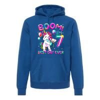 Gifts For 7th Birthday Party 7 Years Old Flossing Unicorn Premium Hoodie