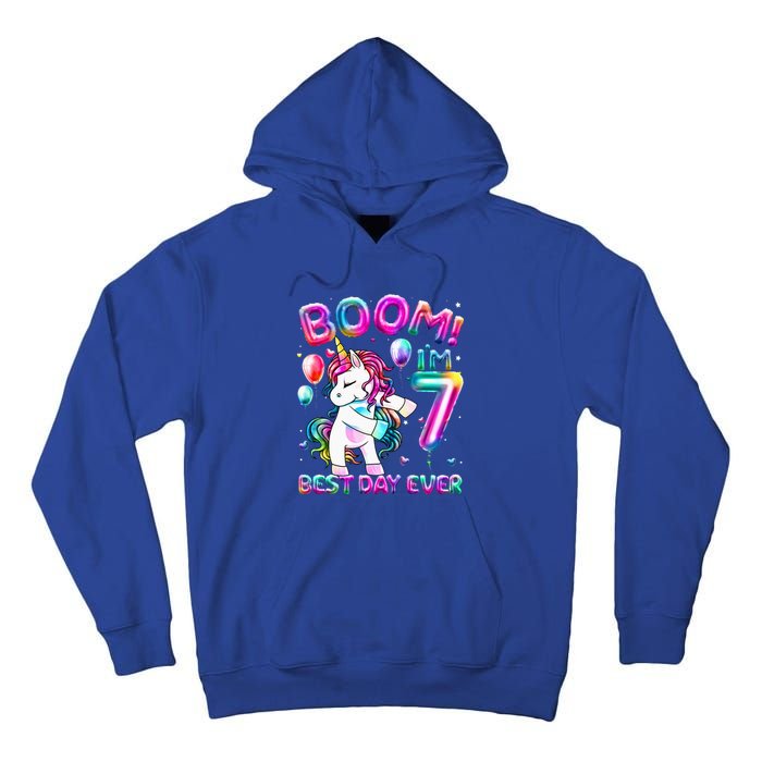 Gifts For 7th Birthday Party 7 Years Old Flossing Unicorn Tall Hoodie