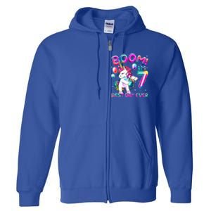 Gifts For 7th Birthday Party 7 Years Old Flossing Unicorn Full Zip Hoodie