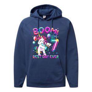 Gifts For 7th Birthday Party 7 Years Old Flossing Unicorn Performance Fleece Hoodie