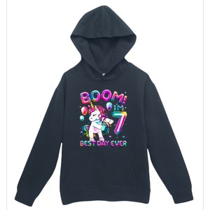 Gifts For 7th Birthday Party 7 Years Old Flossing Unicorn Urban Pullover Hoodie