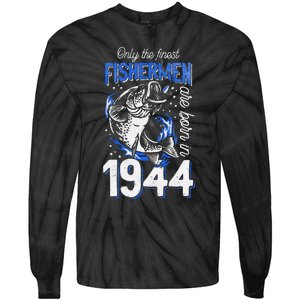 Gift For 76 Years Old Fishing Fisherman 1944 76th Birthday Tie-Dye Long Sleeve Shirt