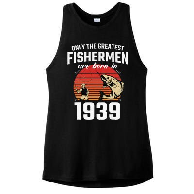 Gift For 83 Year Old Fishing Fisherman 1939 83th Birthday Ladies PosiCharge Tri-Blend Wicking Tank