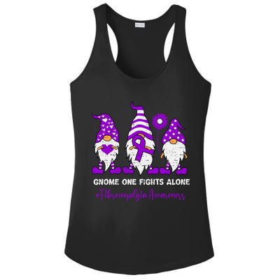 Gnome Fibromyalgia Awareness Fibro Ribbon Purple Support Ladies PosiCharge Competitor Racerback Tank