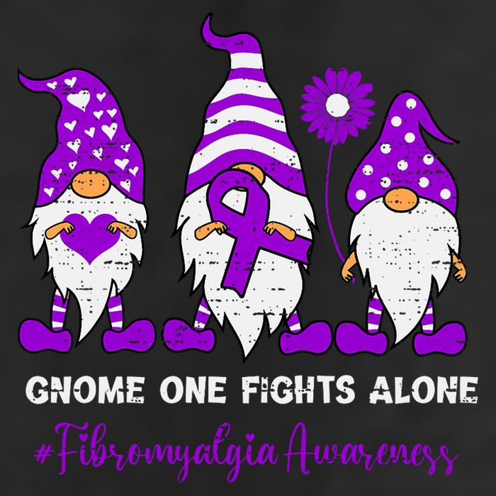 Gnome Fibromyalgia Awareness Fibro Ribbon Purple Support Golf Towel
