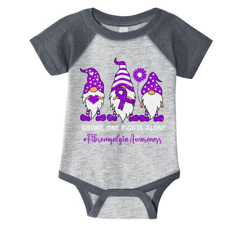 Gnome Fibromyalgia Awareness Fibro Ribbon Purple Support Infant Baby Jersey Bodysuit