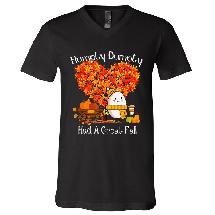 Great Fall Autumn Leaves Thanksgiving Gift V-Neck T-Shirt