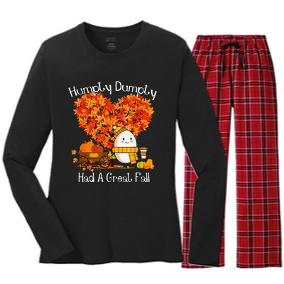 Great Fall Autumn Leaves Thanksgiving Gift Women's Long Sleeve Flannel Pajama Set 