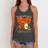 Great Fall Autumn Leaves Thanksgiving Gift Women's Knotted Racerback Tank