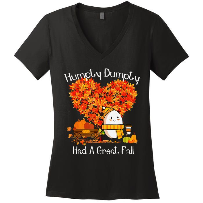 Great Fall Autumn Leaves Thanksgiving Gift Women's V-Neck T-Shirt