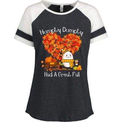 Great Fall Autumn Leaves Thanksgiving Gift Enza Ladies Jersey Colorblock Tee