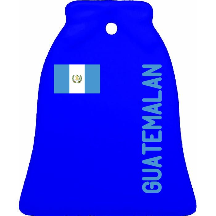 Guatemalan Flag And Guatemala Roots Gift Ceramic Bell Ornament