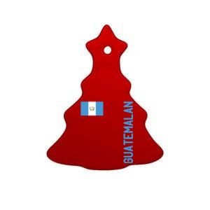 Guatemalan Flag And Guatemala Roots Gift Ceramic Tree Ornament