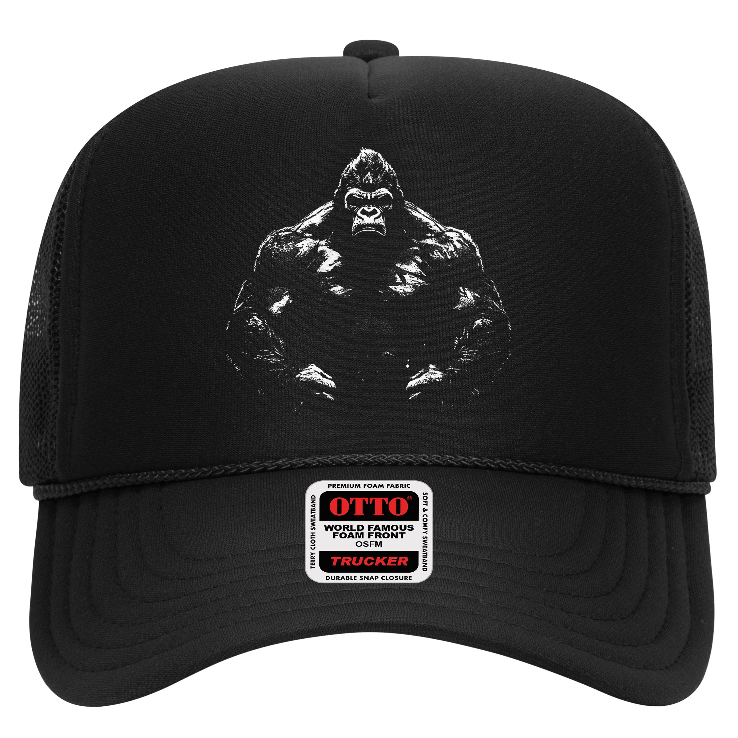 Gorilla Face Angry Growling Scary Silverback Gorilla Hat