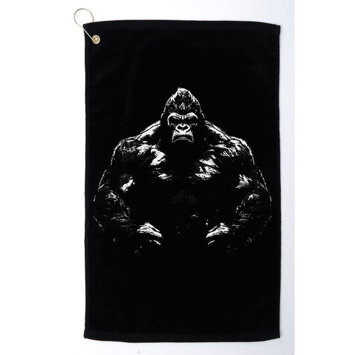 Gorilla Face Angry Growling Scary Silverback Gorilla Golf Towel
