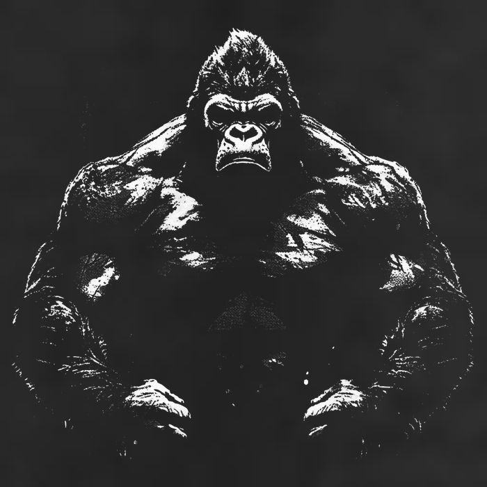 Gorilla Face Angry Growling Scary Silverback Gorilla Golf Towel