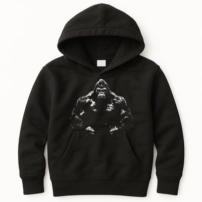 Gorilla Face Angry Growling Scary Silverback Gorilla Kids Hoodie
