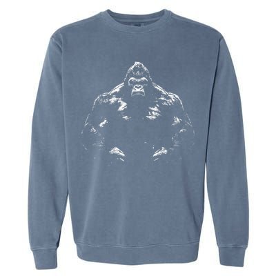 Gorilla Face Angry Growling Scary Silverback Gorilla Garment-Dyed Sweatshirt