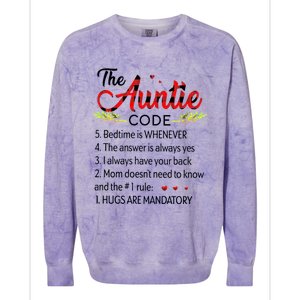 Gift For Aunt Funny Aunmeaningful Gift Auntie Tee The Auntie Code Gift Colorblast Crewneck Sweatshirt