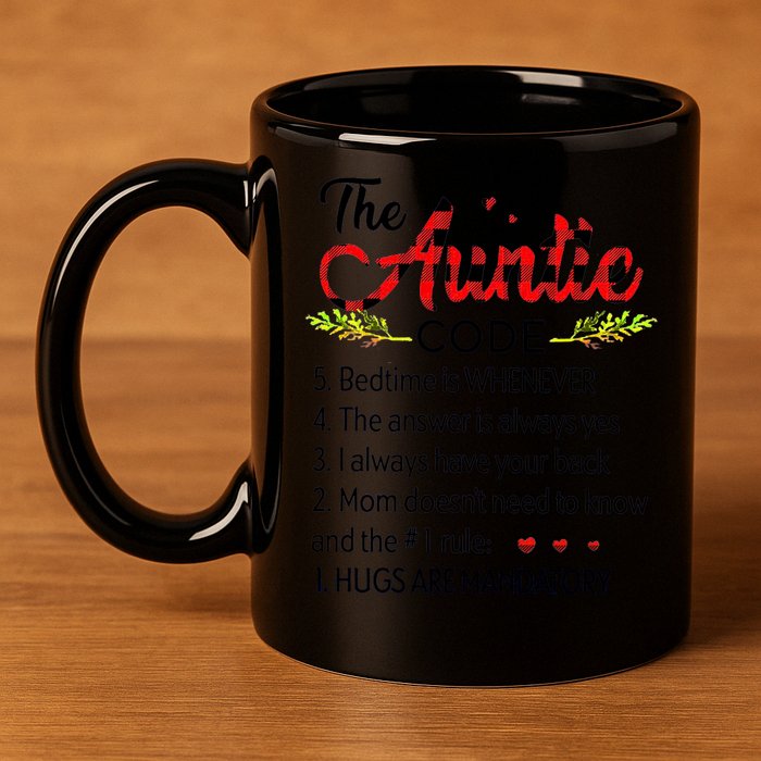 Gift For Aunt Funny Aunmeaningful Gift Auntie Tee The Auntie Code Gift 11oz C Handle Ceramic Mug