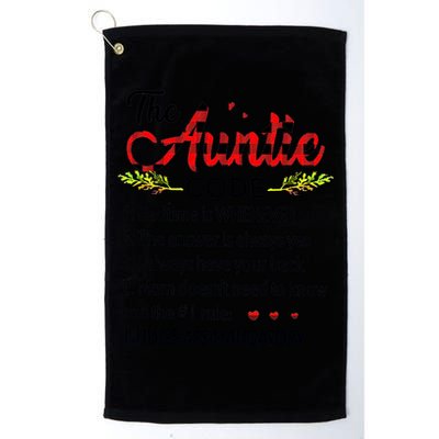 Gift For Aunt Funny Aunmeaningful Gift Auntie Tee The Auntie Code Gift Golf Towel