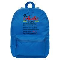 Gift For Aunt Funny Aunmeaningful Gift Auntie Tee The Auntie Code Gift 16 in Basic Backpack