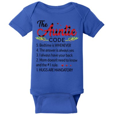 Gift For Aunt Funny Aunmeaningful Gift Auntie Tee The Auntie Code Gift Baby Bodysuit