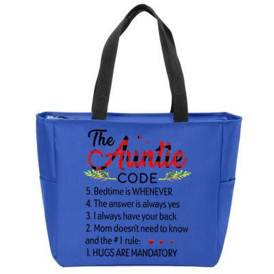 Gift For Aunt Funny Aunmeaningful Gift Auntie Tee The Auntie Code Gift Zip Tote Bag
