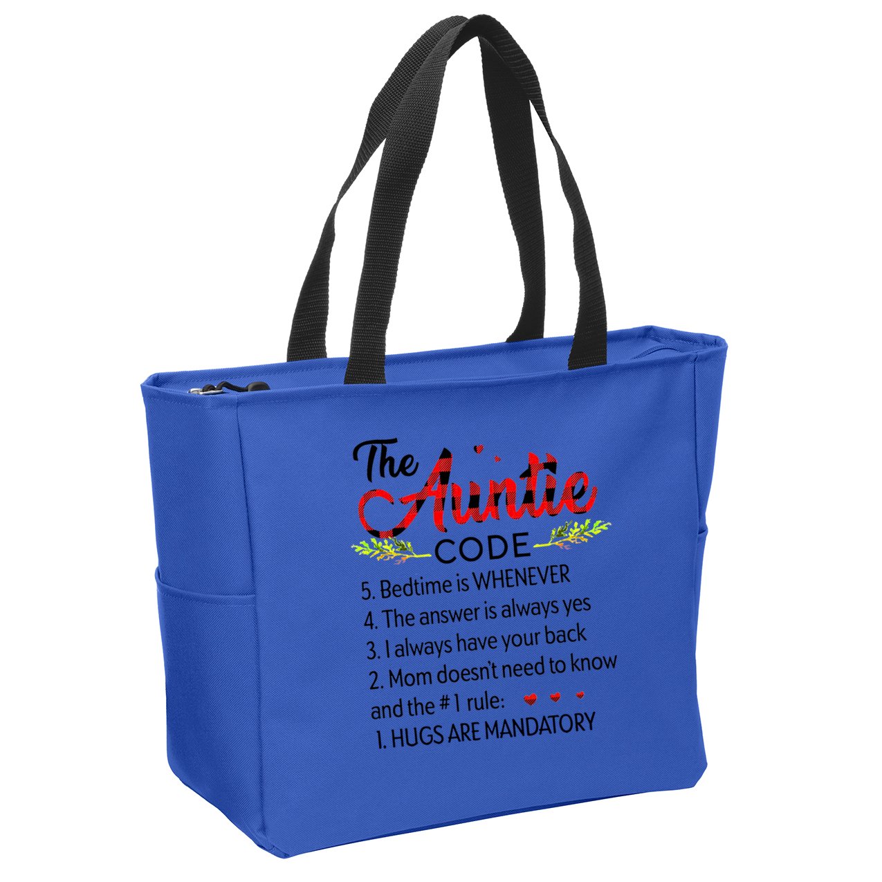 Gift For Aunt Funny Aunmeaningful Gift Auntie Tee The Auntie Code Gift Zip Tote Bag
