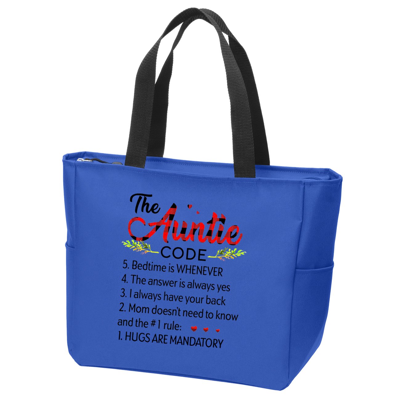 Gift For Aunt Funny Aunmeaningful Gift Auntie Tee The Auntie Code Gift Zip Tote Bag