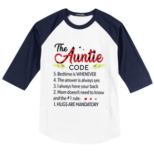 Gift For Aunt Funny Aunmeaningful Gift Auntie Tee The Auntie Code Gift Baseball Sleeve Shirt