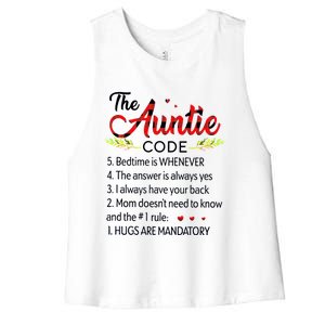 Gift For Aunt Funny Aunmeaningful Gift Auntie Tee The Auntie Code Gift Women's Racerback Cropped Tank