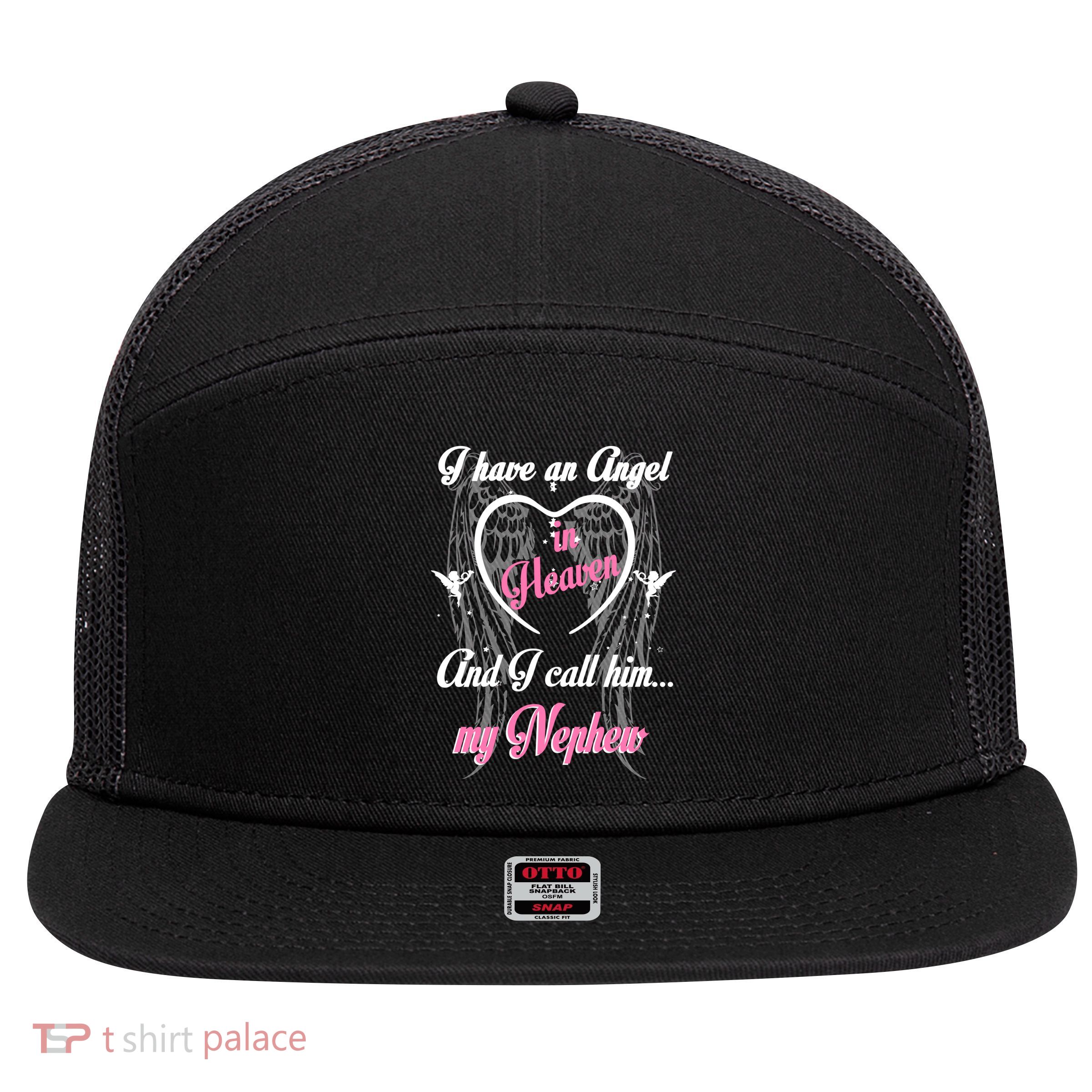 Gift For Aunt Uncle Loss Nephew Love Nephew Guardian Angel Gift 7 Panel Mesh Trucker Snapback Hat