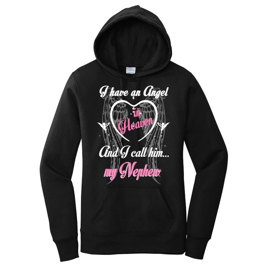 Gift For Aunt Uncle Loss Nephew Love Nephew Guardian Angel Gift Women's Pullover Hoodie