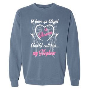 Gift For Aunt Uncle Loss Nephew Love Nephew Guardian Angel Gift Garment-Dyed Sweatshirt