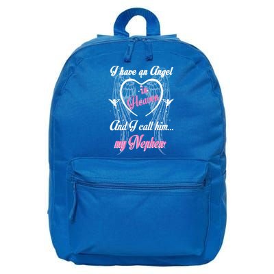 Gift For Aunt Uncle Loss Nephew Love Nephew Guardian Angel Gift 16 in Basic Backpack