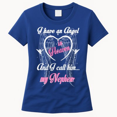 Gift For Aunt Uncle Loss Nephew Love Nephew Guardian Angel Gift Womens T-Shirt
