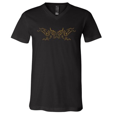 Grunge Fairycore Aesthetic Butterfly Tattoo Goth V-Neck T-Shirt